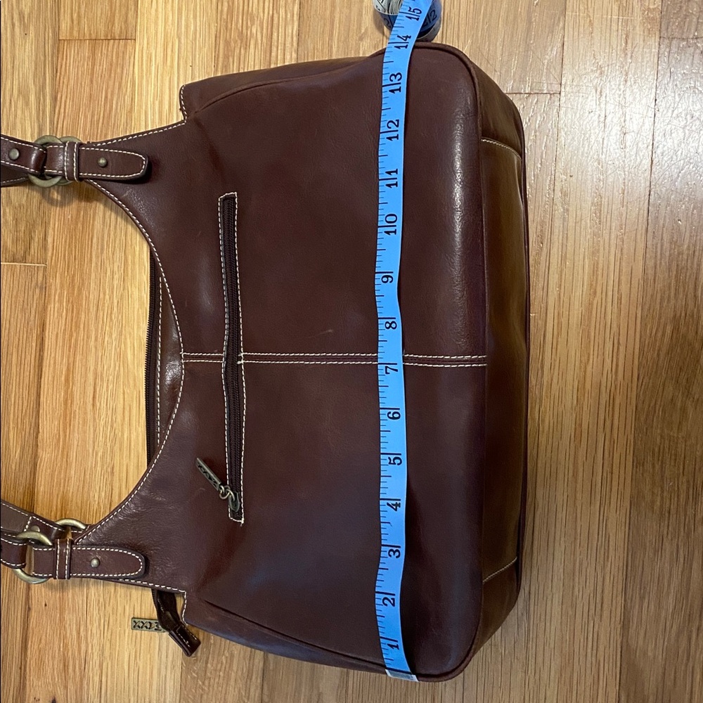 MAX New York Brown Leather Shoulder Bag - Picture 12 of 14